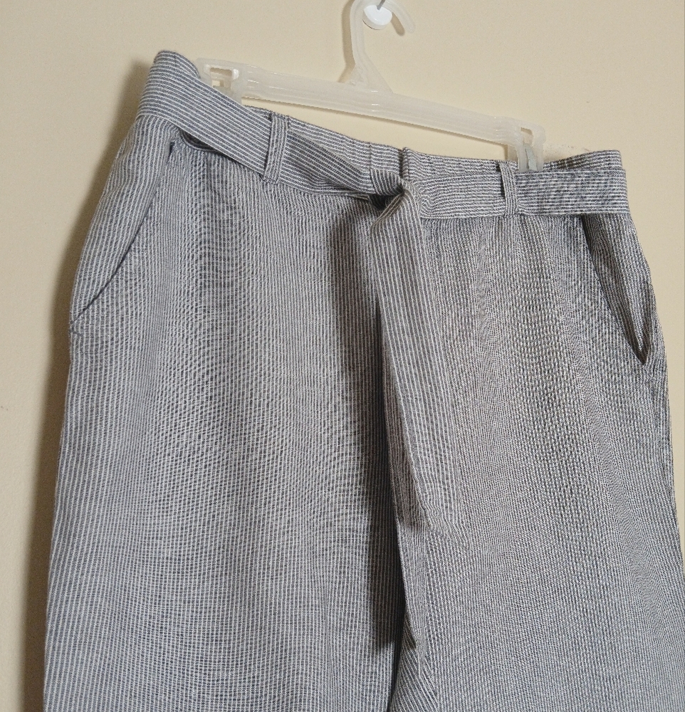 Liz Claiborne Capri Linen Blend Size Medium Pin Stripe - Picture 4 of 7